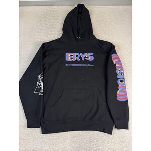 MSFTSrep Hoodie‎ Mens Large Black ERYS Vision Graphic Pullover Streetwear Music
